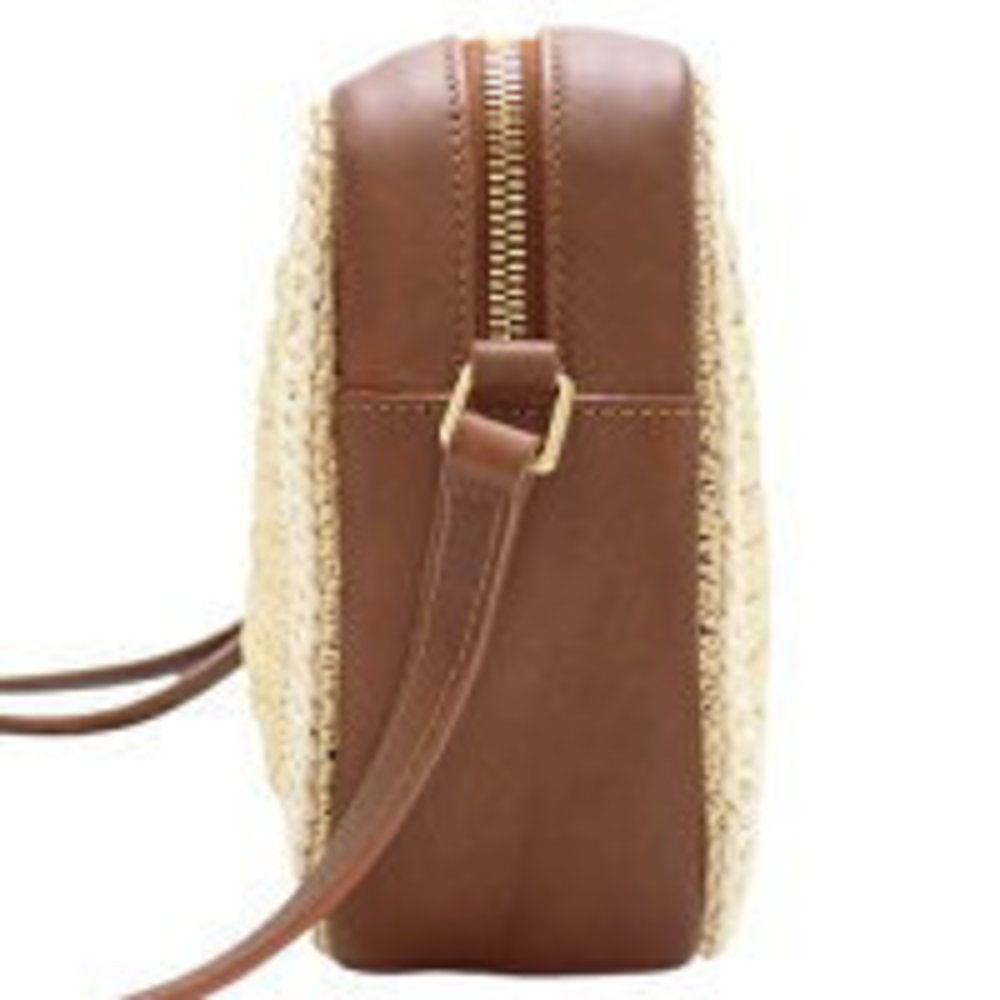 SAINT LAURENT PARIS Lou Camera Bag Crossbody YSL Fringe Straw Brown - Picture 3 of 6